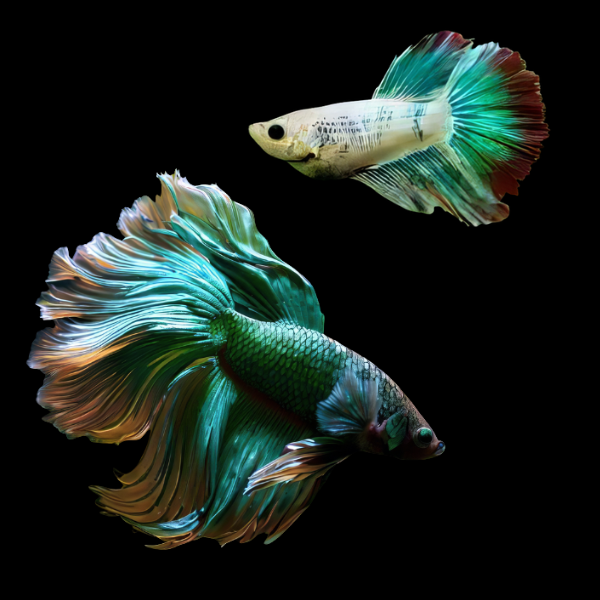 Male and female betta fish for a betta aquarium setup