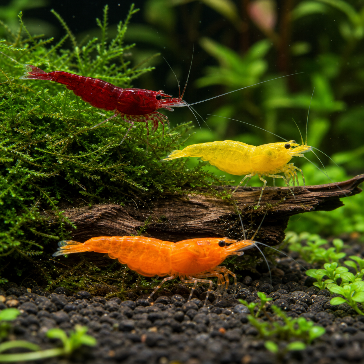 Freshwater Neocaridina shrimp varieties